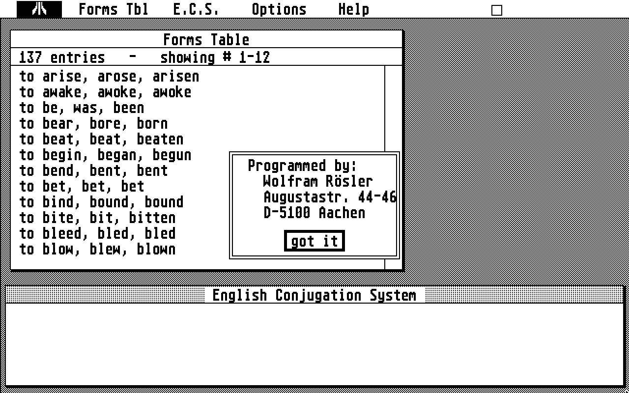 English Conjugation System